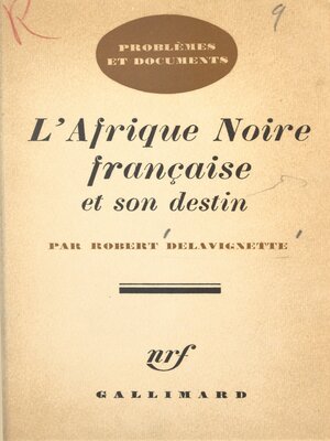 cover image of L'Afrique Noire française et son destin